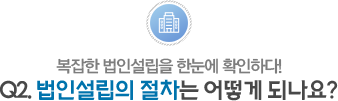 성문영 법무사 사무소 - Q2. 법인설립의 절차는 어떻게 되나요?